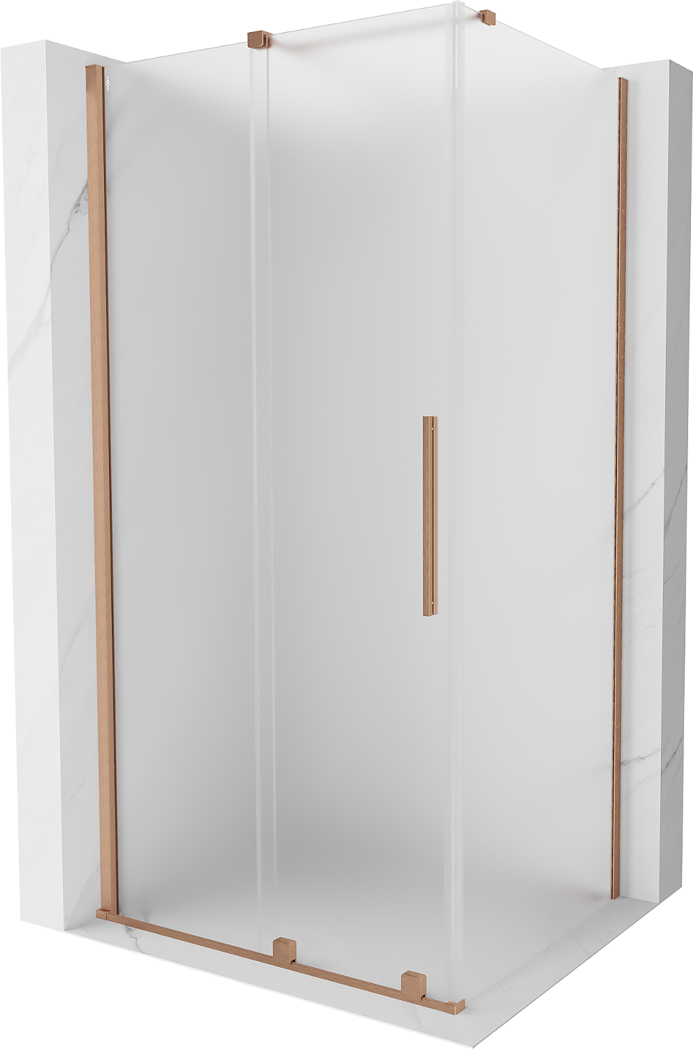 Mexen Velar kabina prysznicowa rozsuwana 100 x 70 cm, szron, miedź szczotkowana - 871-100-070-31-65